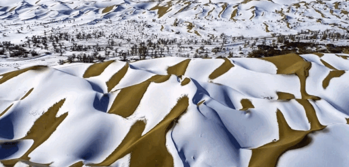 Rare, widespread snowfall in Taklimakan Desert