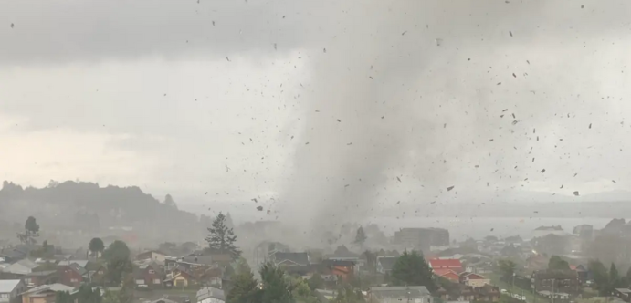 Rare tornado strikes Puerto Varas, Chile, injuring 8 and causing widespread damage