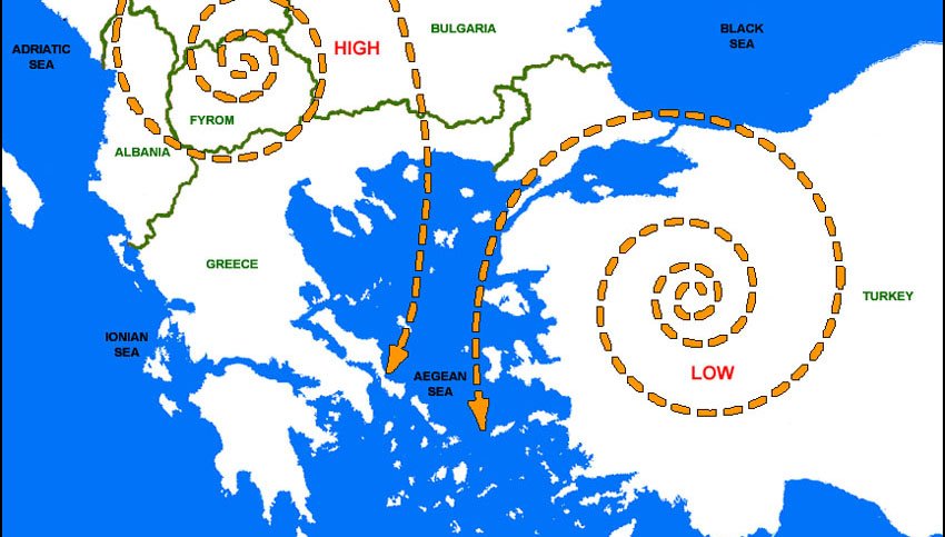 Read more about the article Ο Αόρατος Χορός του Αιγαίου που μας δροσίζει – Οι Ετησίες Άνεμοι (Μελτέμια)