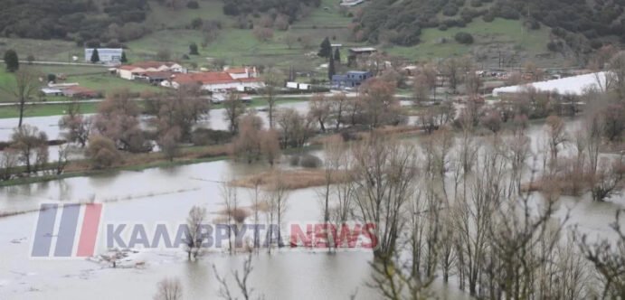 Καταστροφές στα Καλάβρυτα από την κακοκαιρία – Ποτάμια υπερχείλισαν
