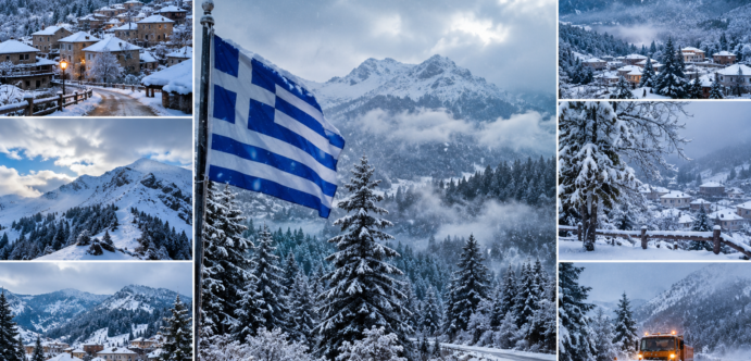 Στα λευκά τα ορεινά της Ελλάδας ανήμερα της 28ης Οκτωβρίου – Χιόνια σε πολλά ορεινά τμήματα της χώρας (εικόνες)