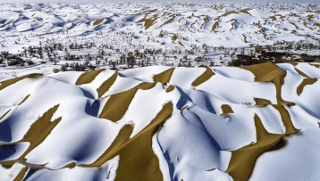 Rare, widespread snowfall in Taklimakan Desert